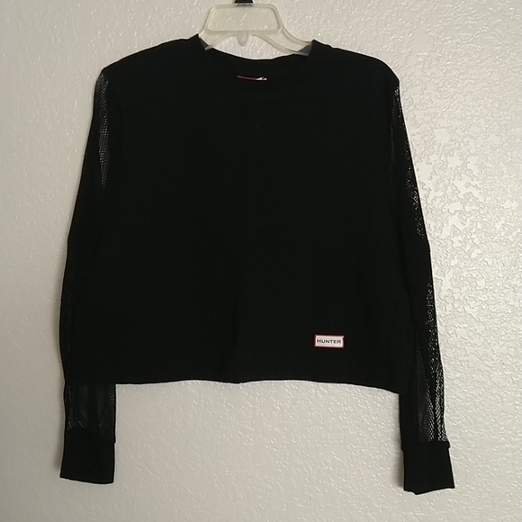 Hunter for Target Mesh Sleeve Crop Top sz M - Picture 2 of 8